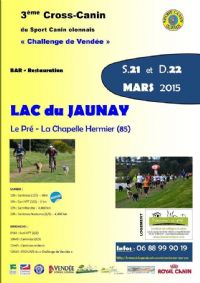 3e édition du Cross-Canin Challenge de Vendée. Du 21 au 22 mars 2015 à La-Chapelle-Hermier. Vendee. 